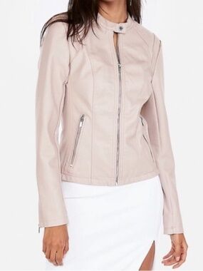 Blush Pink Express Vegan Leather Jacket
